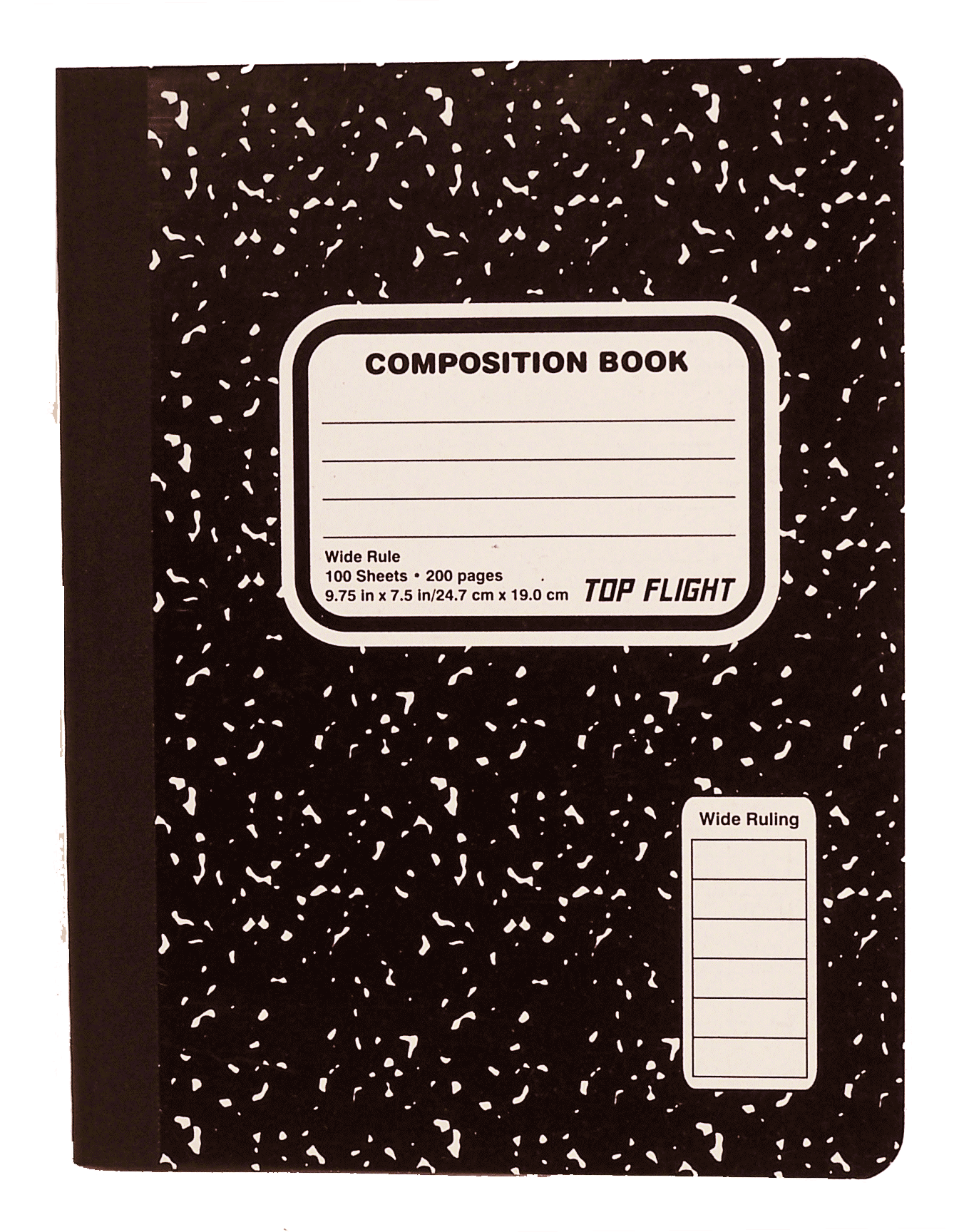 Top Flight  composition book hard cover, 100 sheets, wide rule, 9 3/4 x 7 1/2in Full-Size Picture